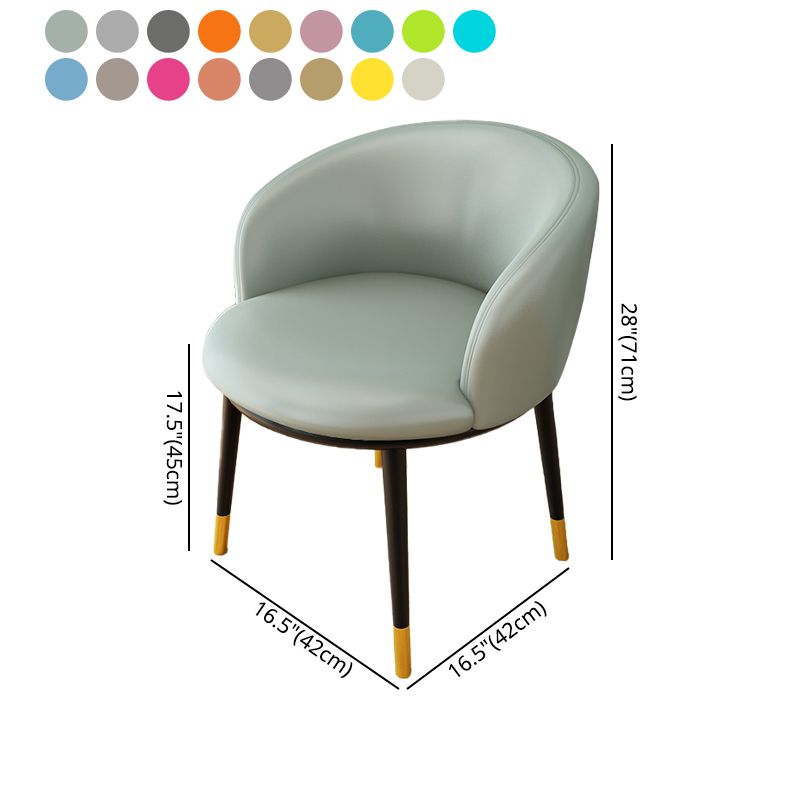 Silla lateral escandinava interior Silla de comedor tapizada de metal con respaldo Parsons