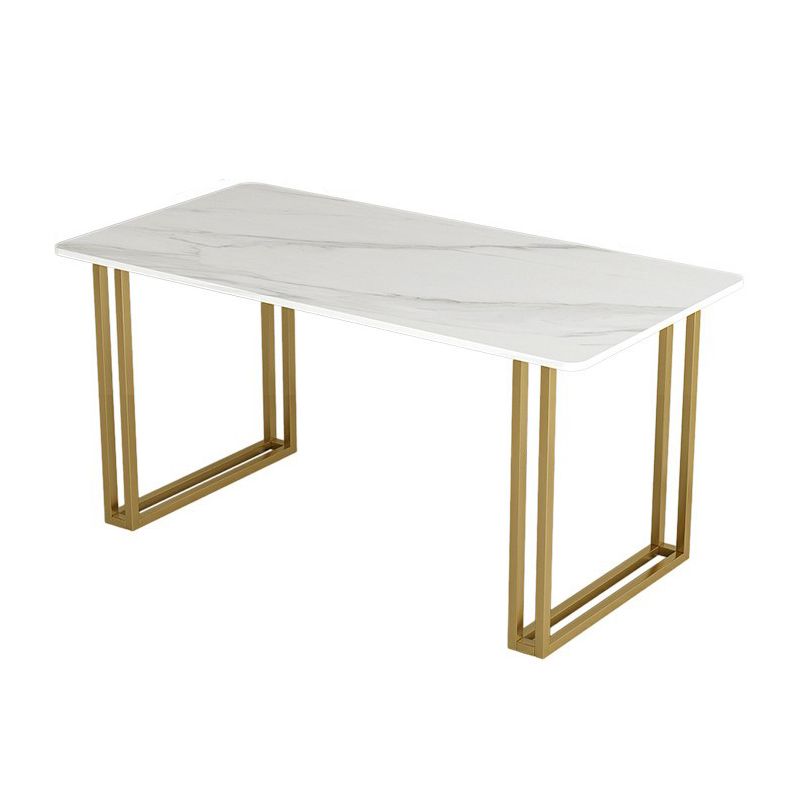 Mesa de comedor de piedra sinterizada Mesa trineo de lujo tradicional con marco dorado