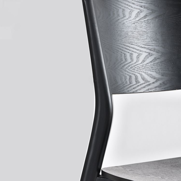 Industrial Armless Dining Chair Kitchen Open Back Chair in Black