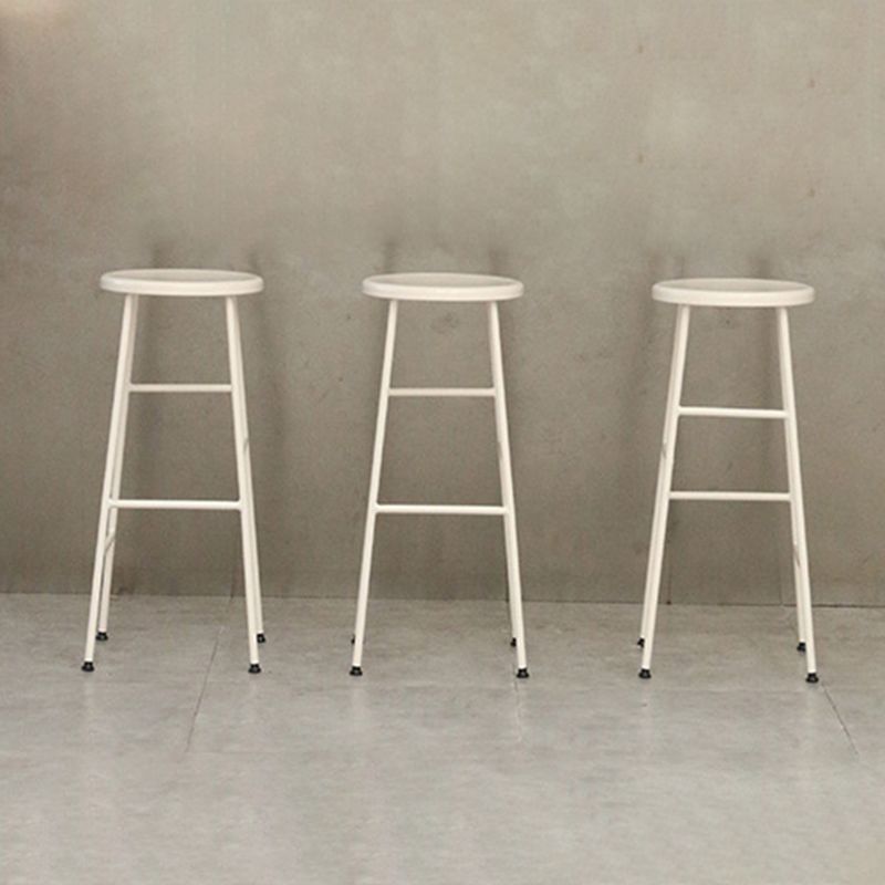 Industrial Iron Backless Barstool Simple Indoor Tall Stool with Square Seat 1 Piece