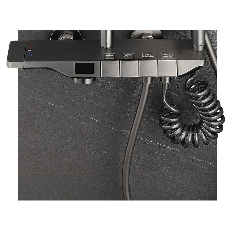 Wall Mounted Shower System Metal Shower Faucet Adjustable Arm Shower System with Slide Bar