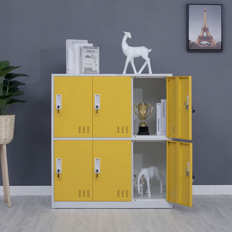 Modern Storage Cabinet with Hinged Doors Metal Non-Hanging Armoire for Bathroom