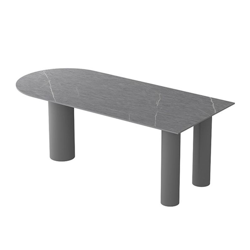 Sintered Stone Top Modern Table for Restaurant Oval Dining Table with 3 Legs