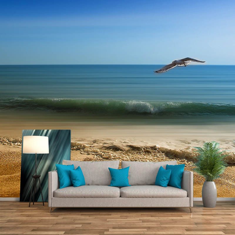 Photography Mildew Resistant Environmental Wall Mural Sea Printed Tropical