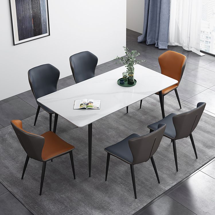 Mesa de comedor de estilo industrial rectangular Mesa fija de piedra sinterizada para cocina
