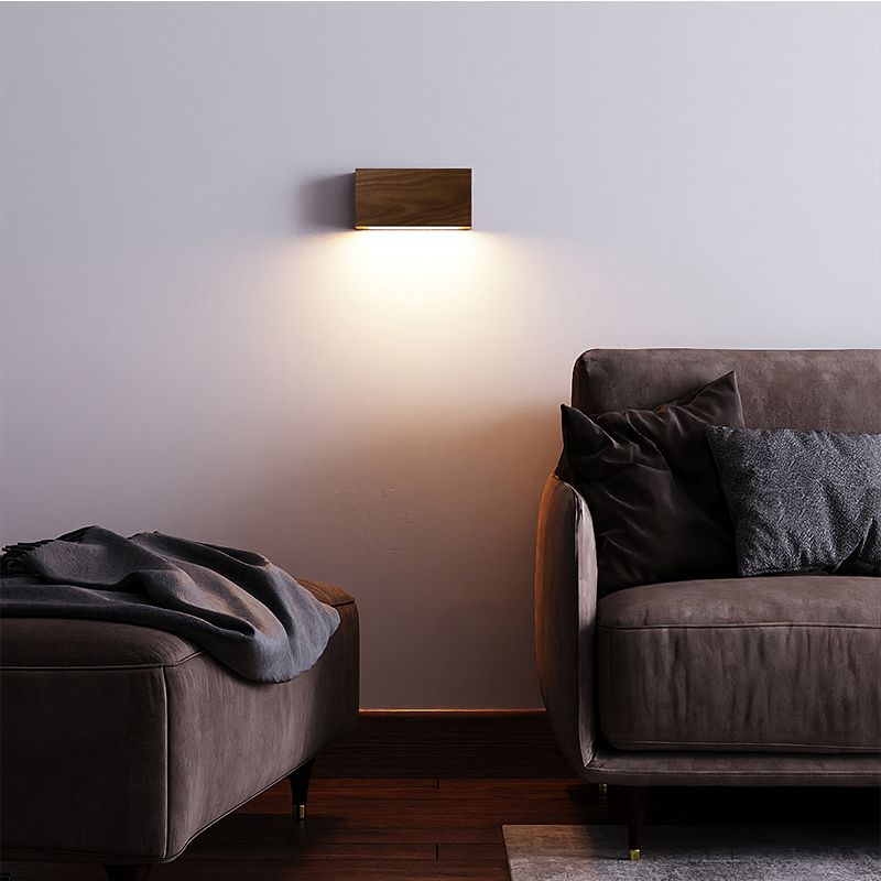 Moderno de estilo minimalista de estilo rectangular de lámpara de madera de lámpara de madera