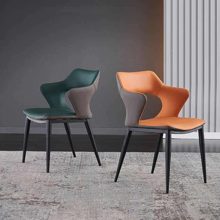 Scandinavian Style Metal Dining Chair Set Kitchen Dining Wingback Arm Chairs