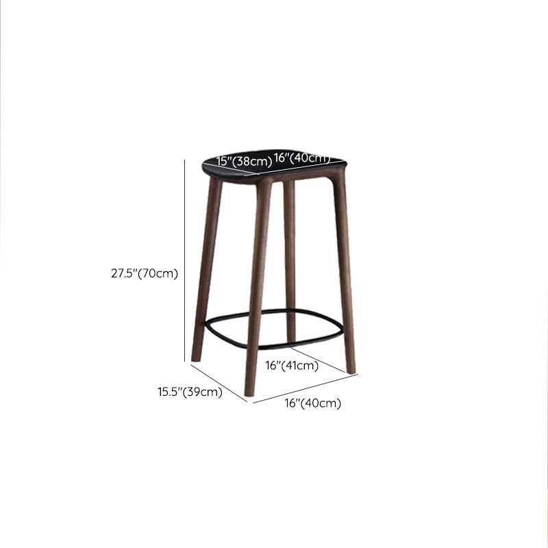Solid Wood Counter and Bar Stool Indoor Industrial Backless Stool