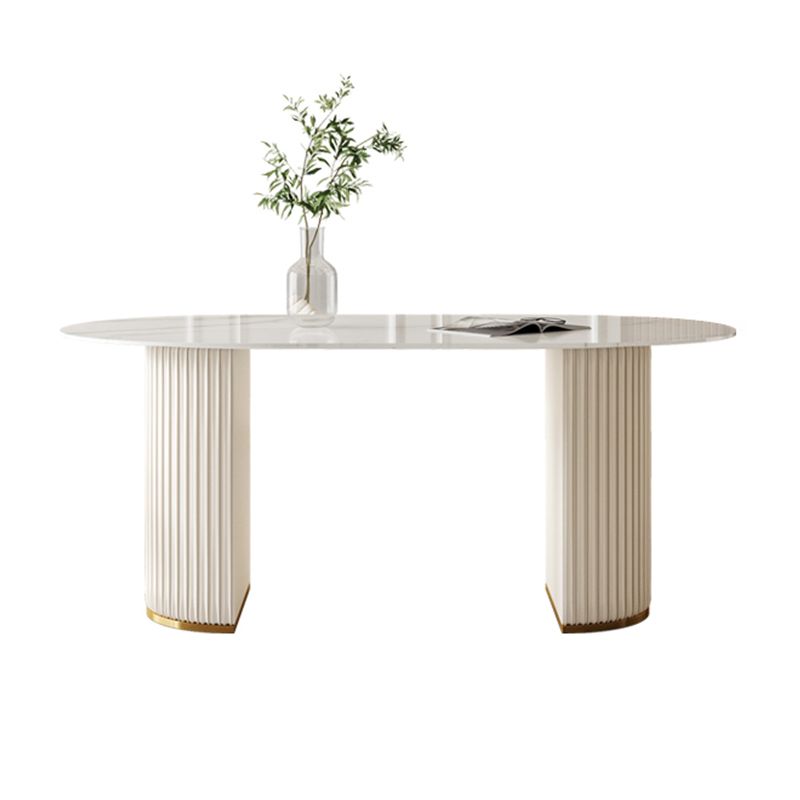 Glam Standard Sintered Stone Dining Table Oval Shape Dining Table for Kitchen