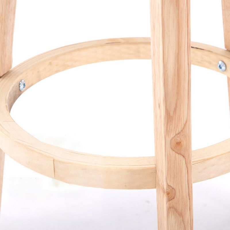 Industrial Style Round Seat Barstool Wooden Counter Bar Stool for Home Use