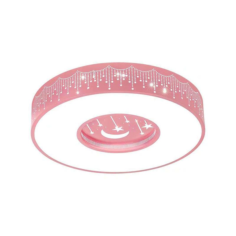 Modern Style Circle Shape Ceiling Light Metal 1 Light Ceiling Lighting for Children's Room