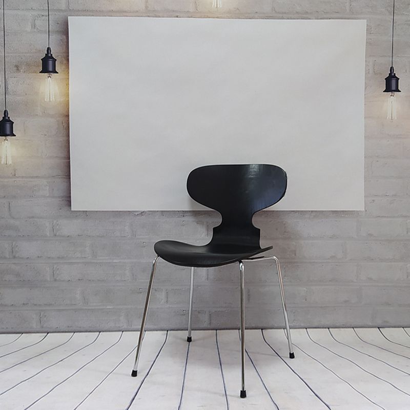 Modern Wood Chair Open Back Dining Side Furniture in Matte Finish