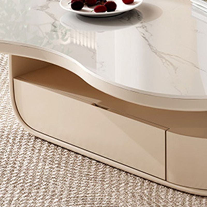 Modern Coffee Table Free Form Single Coffee Table with Storage Drawer