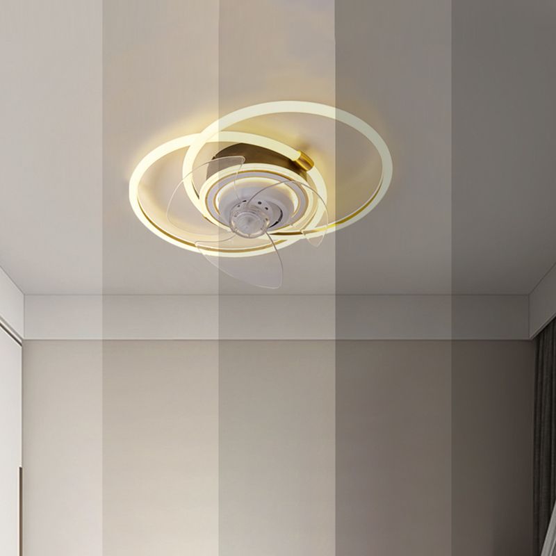 Simple LED Ceiling Fan Light Modern Ceiling Mount Lamp with Acrylic Shade for Living Room