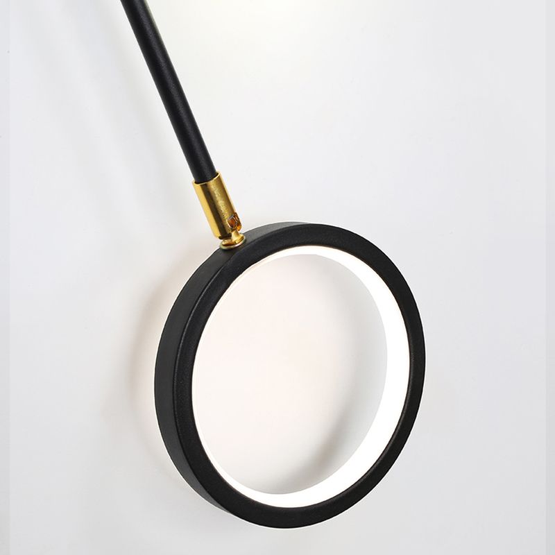 Moderni semplici luci a parete a led nere lampade a parete metallica per soggiorno