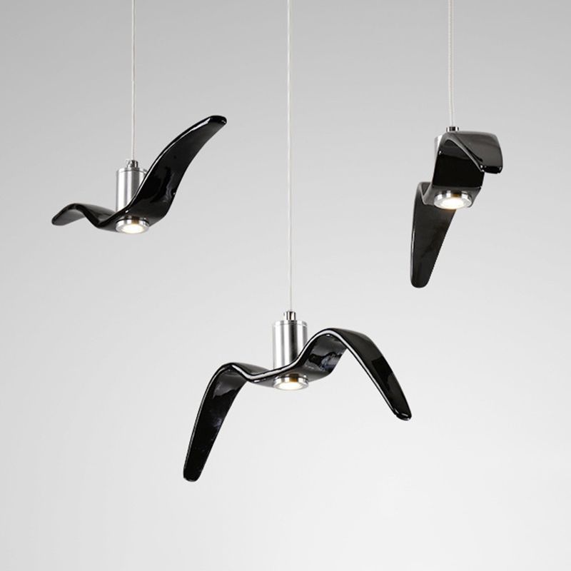 Nordic Artistic Seagull Pendant lampe à manger résine LED Hanging Light Kit