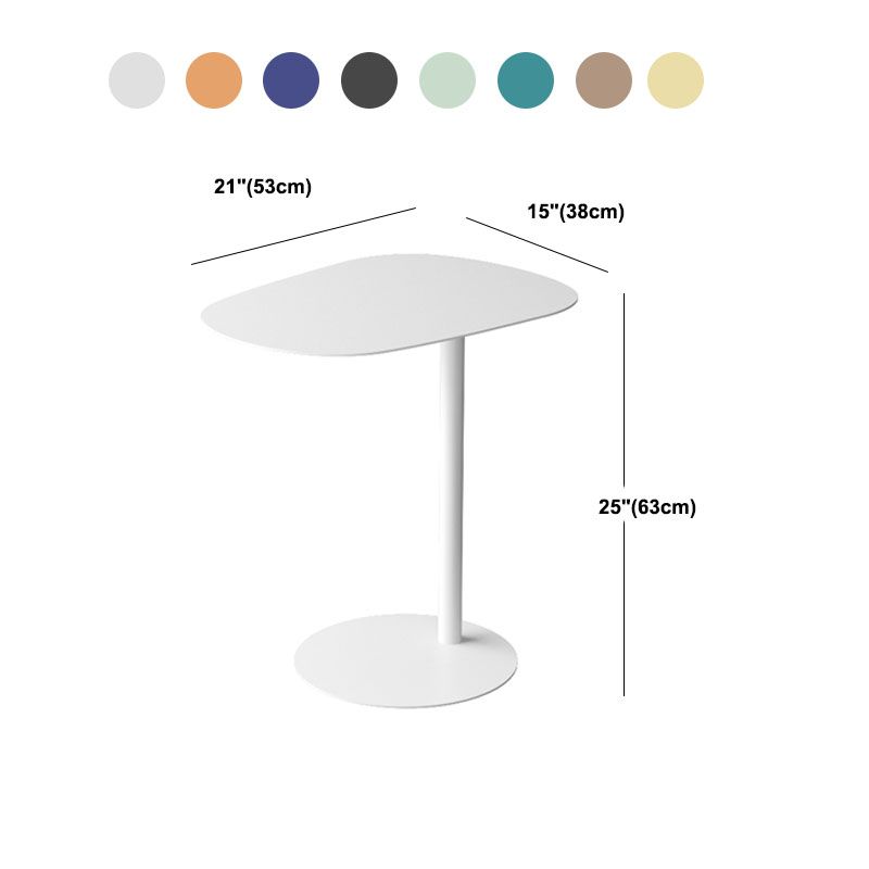 Pedestal Iron Side End Table Mid-Century Rectangular Side Table