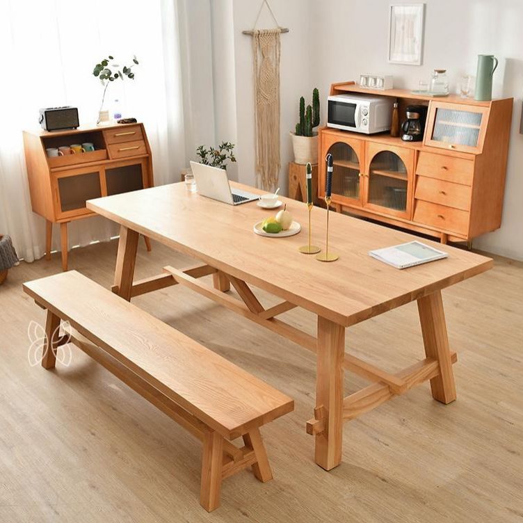 Modern Dining Set 1/2/5/7 Pcs Solid Wood Dining Table and Chairs