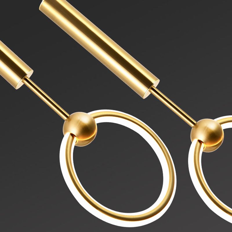 Lumière suspendue linéaire minimaliste Aménagement d'éclairage pendentif moderne pour le salon