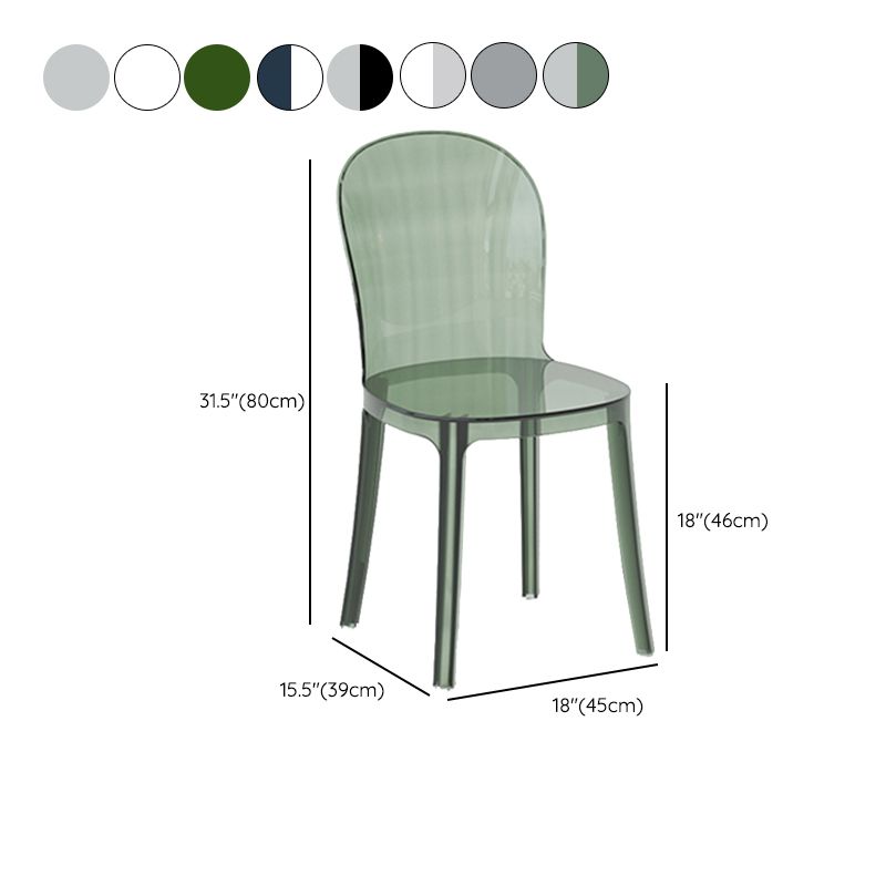Contemporary Dining Side Chair Plastic Solid Back Chair for Dining Room