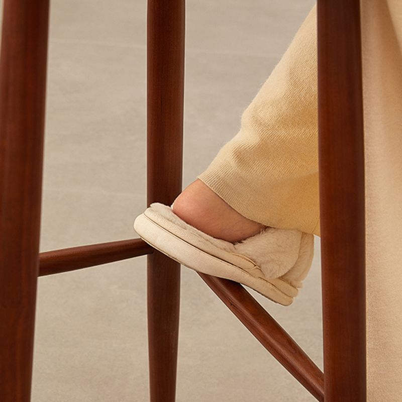 Contemporary Cherry Solid Wood Backless Bar Stool with Footrest