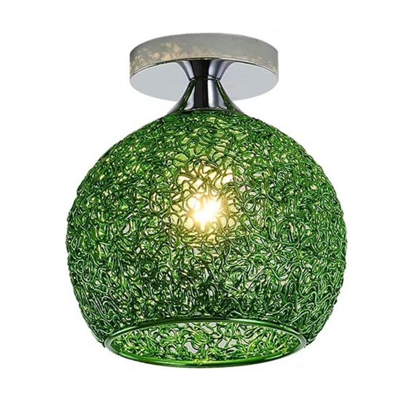 Polish Finish Flush Mount Lighting Contemporary Metal Ceiling Light for Foyer