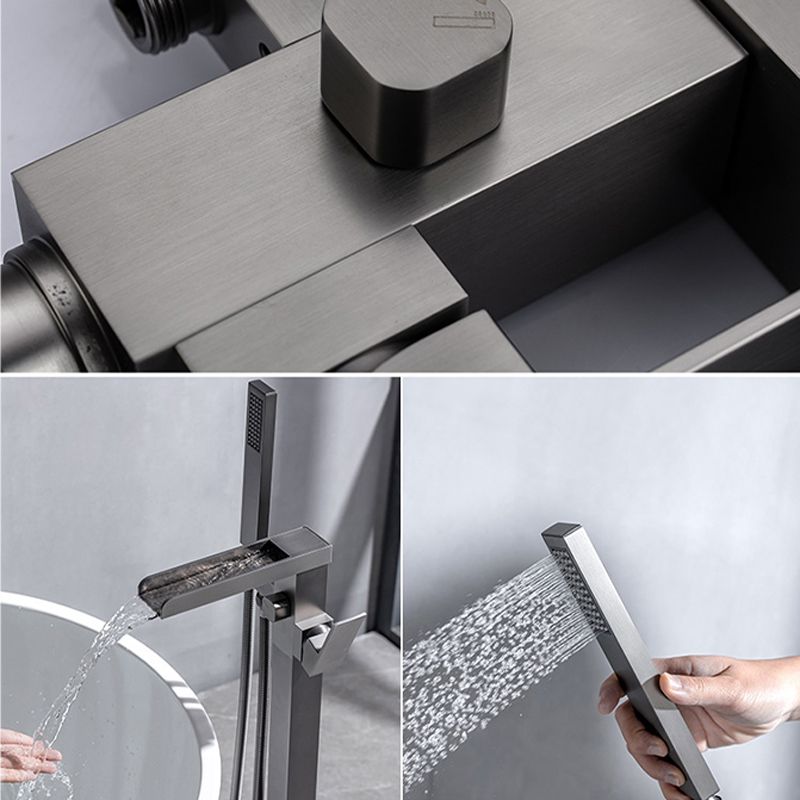 Floor Mounted Metal Freestanding Tub Filler One Handle Freestanding Bathtub Faucet