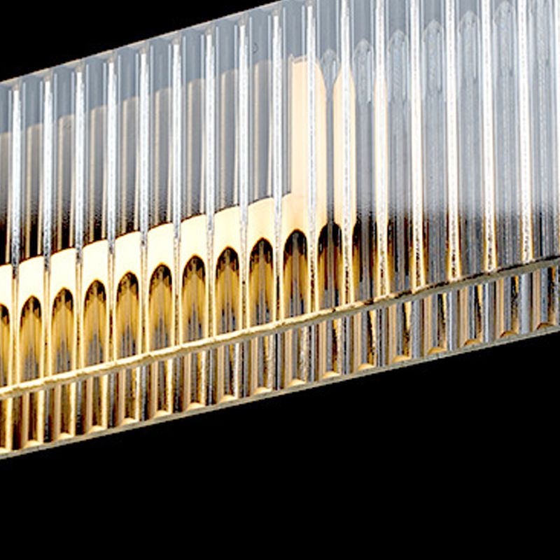 Straight Island Light Modern Metal LED Island Pendant with Glass for Living Room