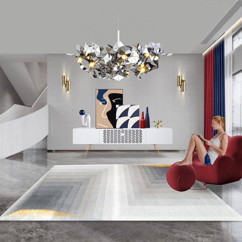 Moderne woonkamer Tapijtkleurblok Polyester Gebied Tapijt niet-slip achterste tapijt