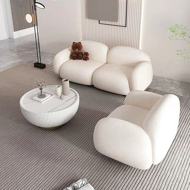 Contemporary Solid Color Velvet Sofa 33.46" Wide Square Arm Sofa