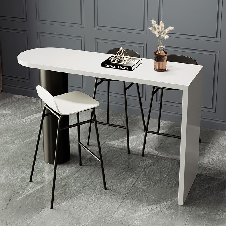 Modern Solid Wood Pub Table Set 1/3/4 Pieces Bar Table with Metal Stools