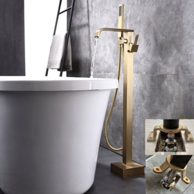Floor Mounted Metal Freestanding Tub Filler 1 Handle Freestanding Bathtub Faucet