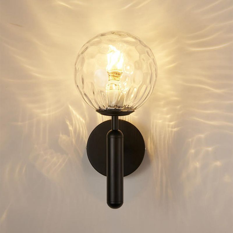 Modern Style Globe Wall Light Glass 1 Light Sconces for Bedroom