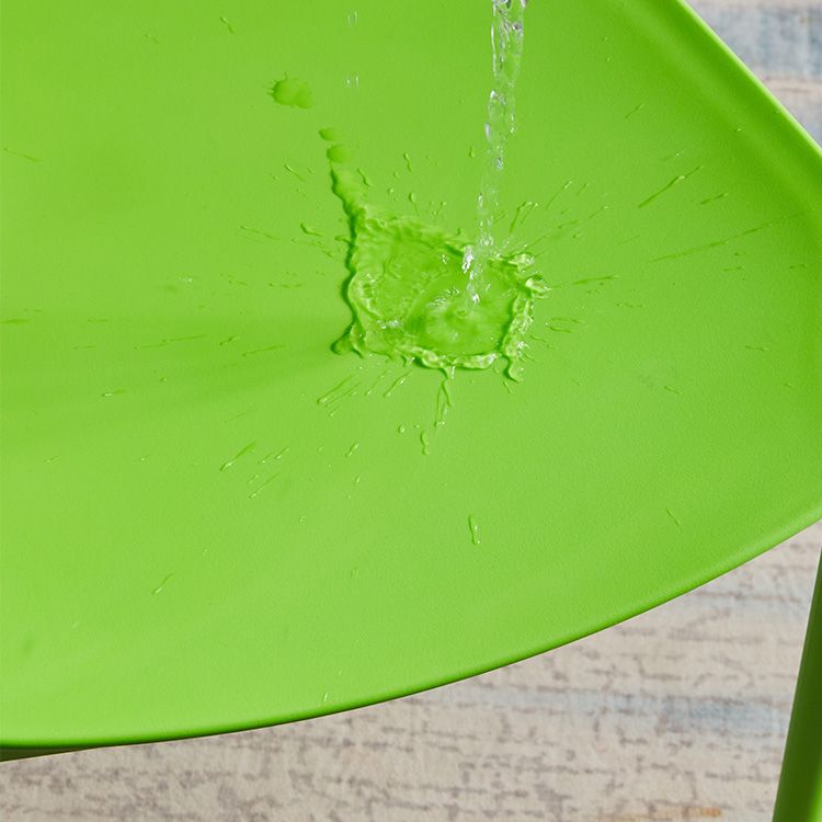 Chaises d'appoint empilables en plastique Chaise de salle à manger sans accoudoirs à dossier ouvert (Ensemble de 4)