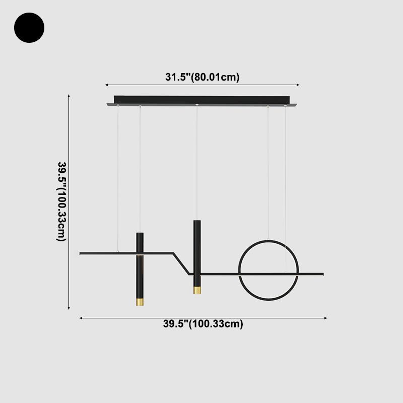 Cylinder Shape Island Lights Modern Style Metal 4 Light Island Lighting