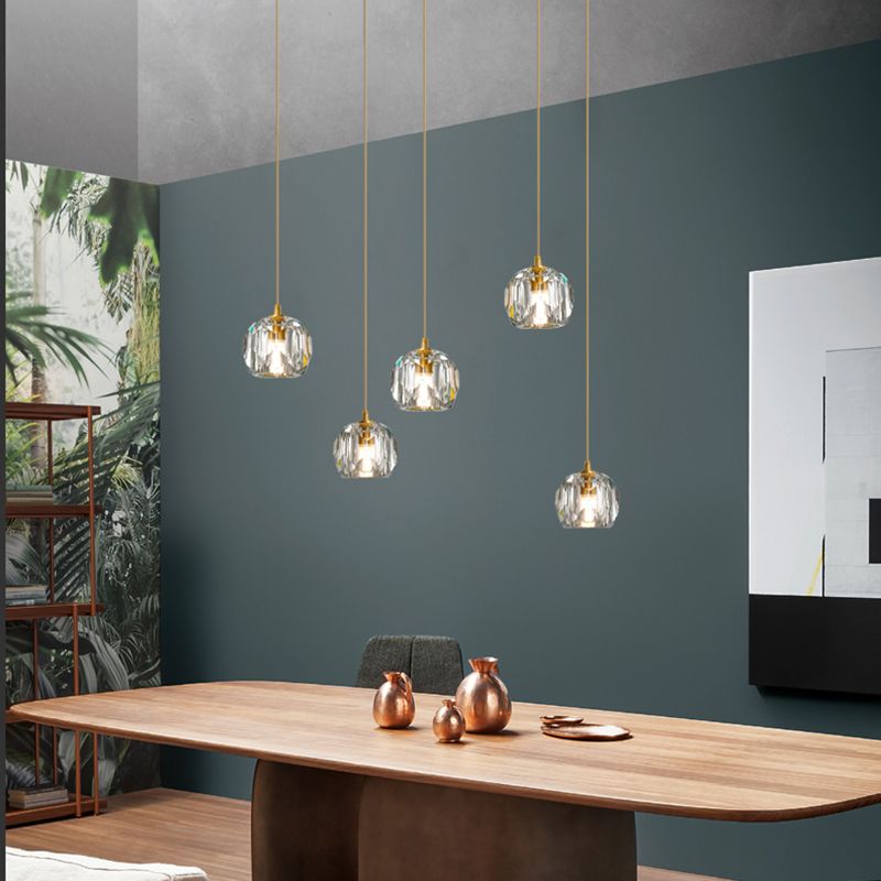 Modern Minimalist Hanging Light Crystal Pendant Lighting Fixture for Dining Room