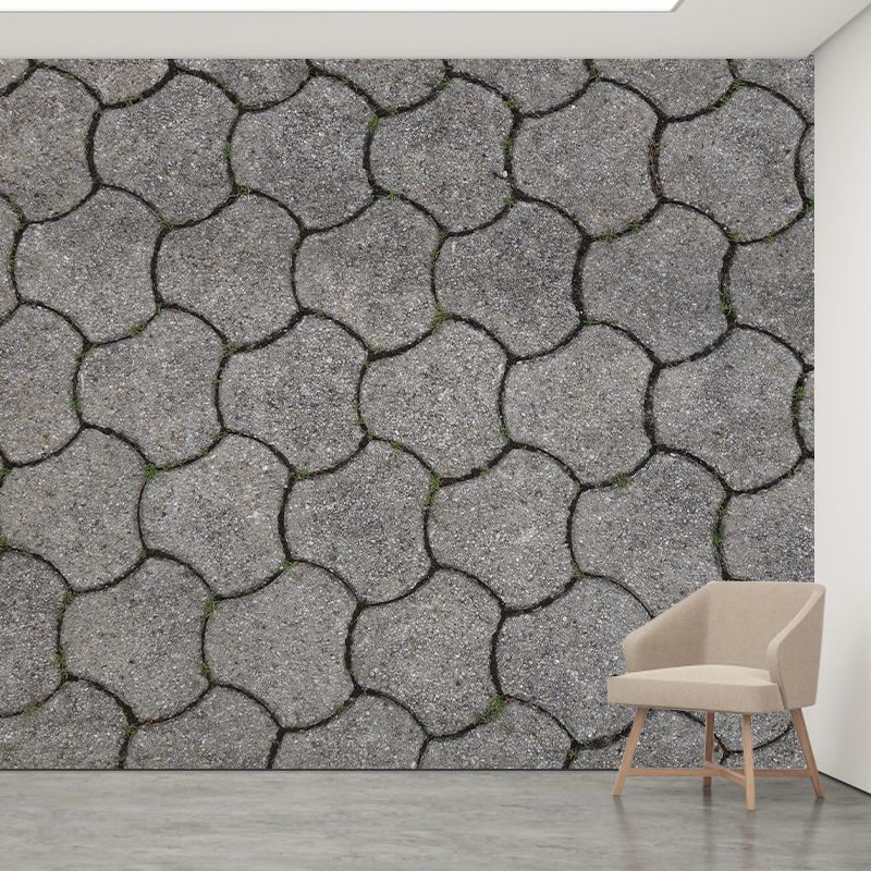 Geometric Bricks Mural Wallpaper Stain Resistant Wall Decor for Bedroom, Customized Size