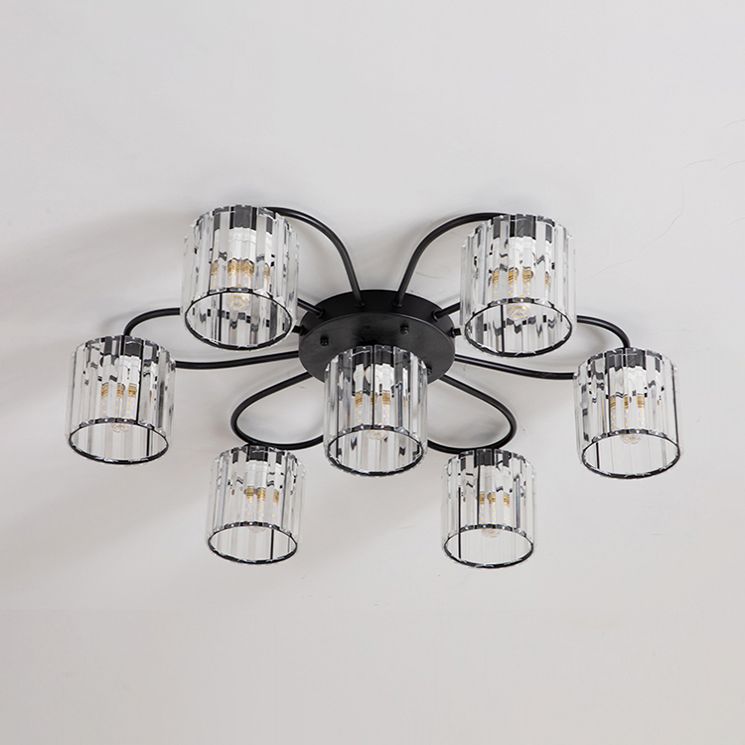 Contemporary Flush Light Fixture Glass Flush Mount Lights for Living Room