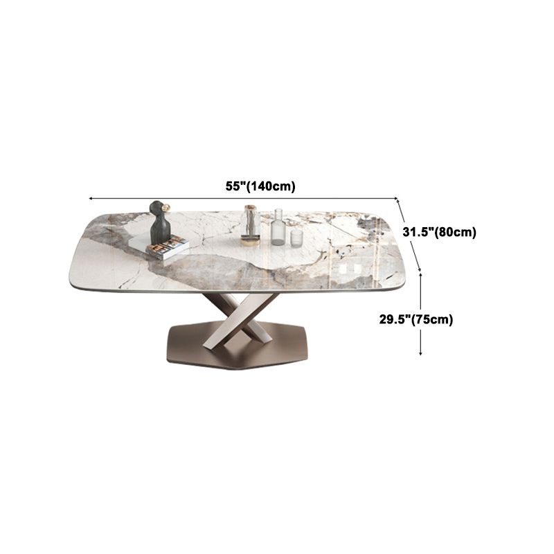 Modern Metal Dining Set 1/2/5/7 Pieces Rectangle Dining Table Set