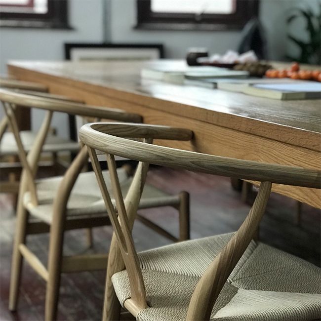 Silla auxiliar de comedor escandinava Silla auxiliar de comedor natural Wishbone para uso doméstico
