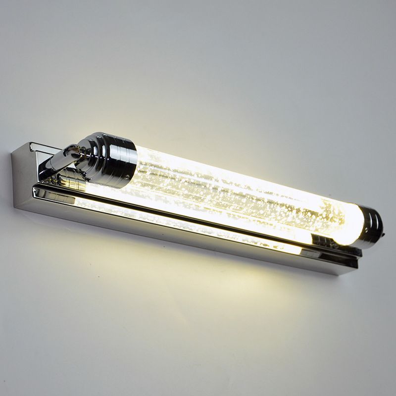 Sombra lineal de 1 luces mate de pared moderno espejo de cristal espejo de la pared lámpara de montaje en plata