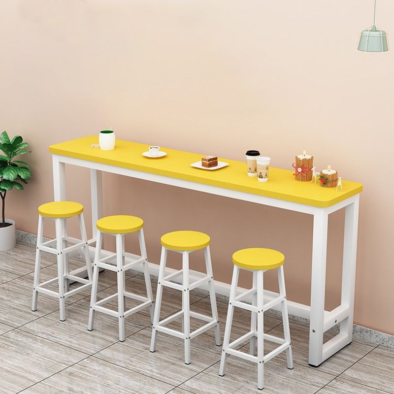 Modern Style Wood Bar Stool Table Rectangle Bar Table for Cafe and Breakroom