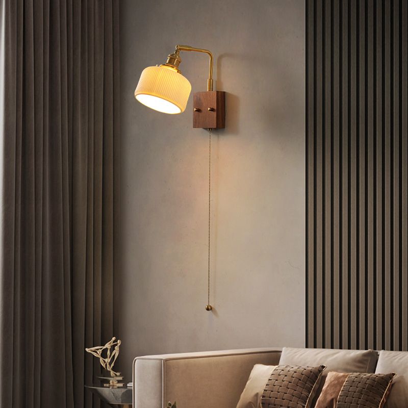 Modern Wood Curving Wall Sconce Geometric Shape Wall Light for Living Room