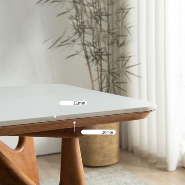 Rectangle Dining Table Solid Wood Frame Dining Table with 4 Legs