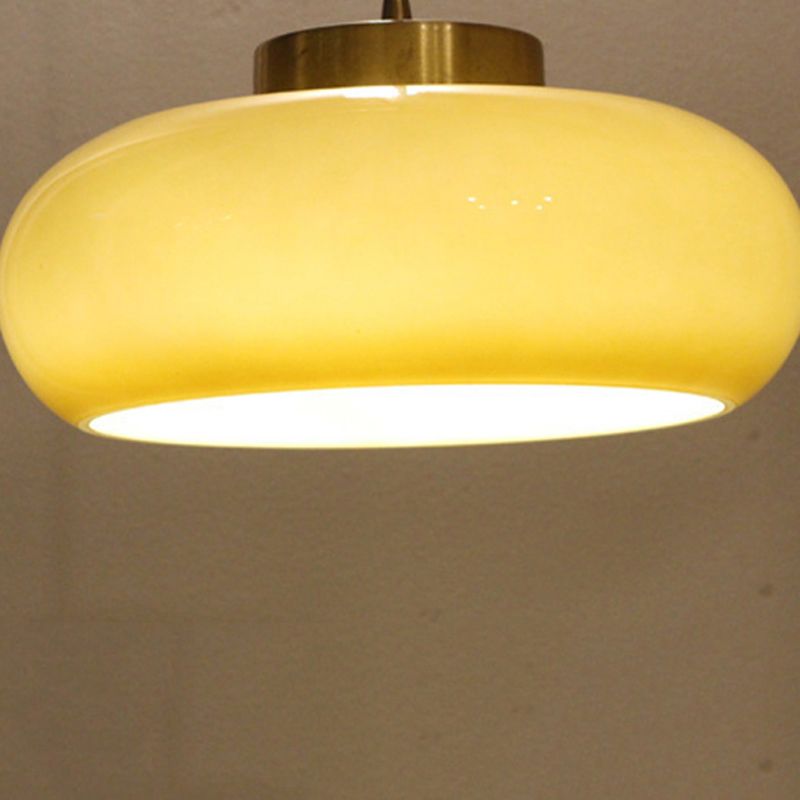 Modern Ceiling Light Orange Ceiling Mount Light with Glass Shade for Bedroom