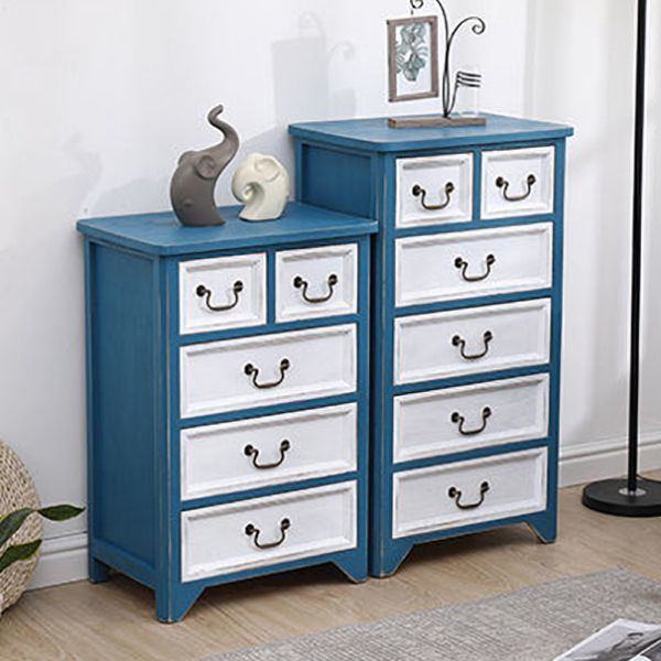 Coastal Storage Chest Dresser Solid Wood Dresser , 13.65 Inch Width