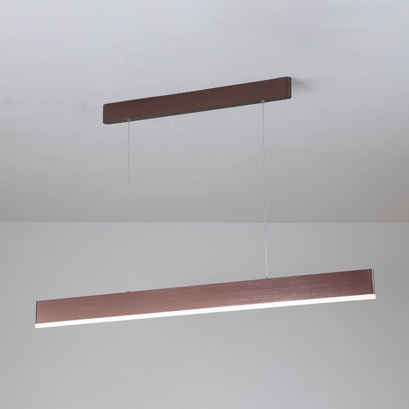Contemporary Style Linear Shape Island Light Metal 1 Light Island Pendant Light in Brown