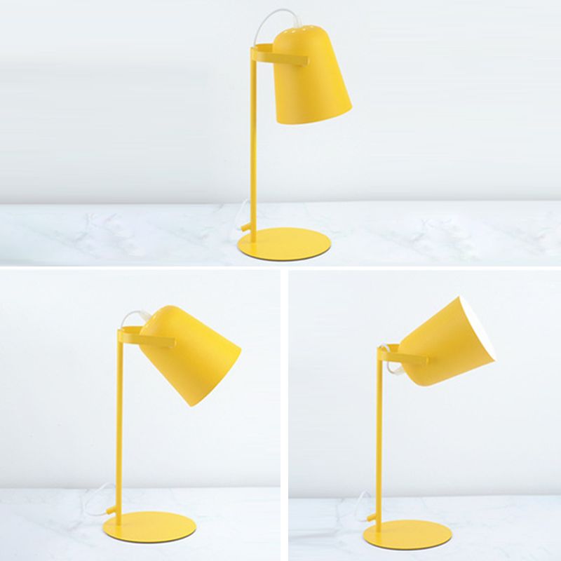 Bell Shade Nordic Style Mini Table Table Lampe 12,5 "Hauteur de lecture de lite de lecture avec base ronde en métal