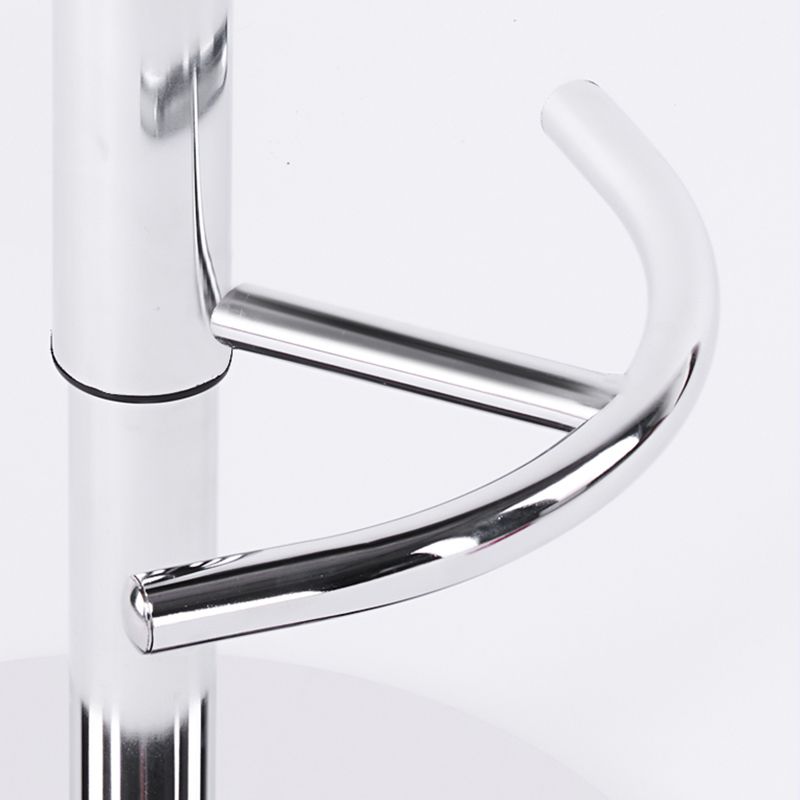 Modern Adjustable Height Swivel Upholstered Bar Stool with Footrest