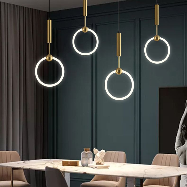 Gouden ronde vorm hanglamp moderne minimalistische ledhanglamp voor woonkamer
